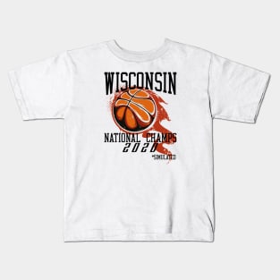 Wisconsin 2020 National Champs Simulated Kids T-Shirt